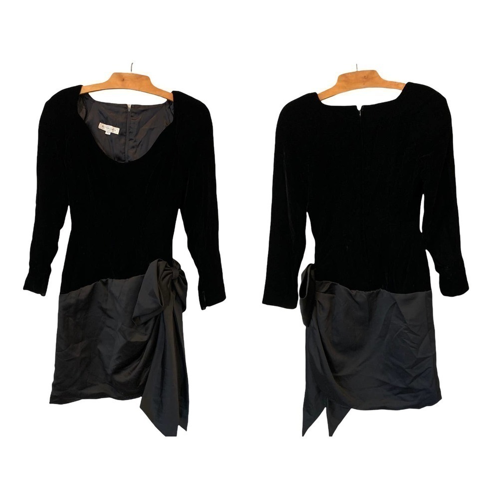 Victor Costa Vintage 1980's Velvet Satin Dress (8)